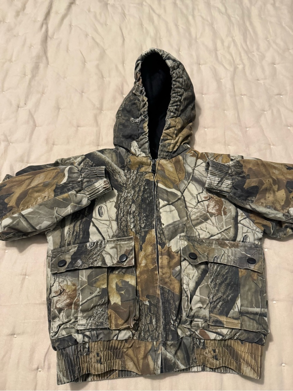 Toddler Kids Hooded Camouflage Winter Jacket - Brown/Green